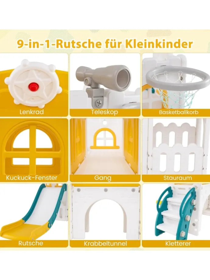Kinder Rutsche in Gelb