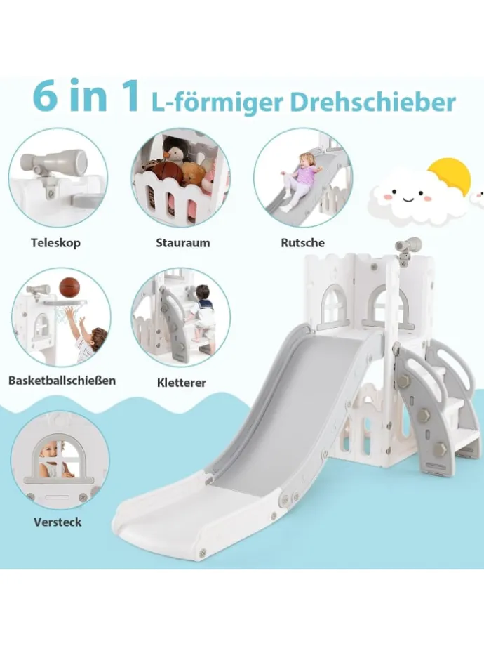 Kinder Rutsche in Grau