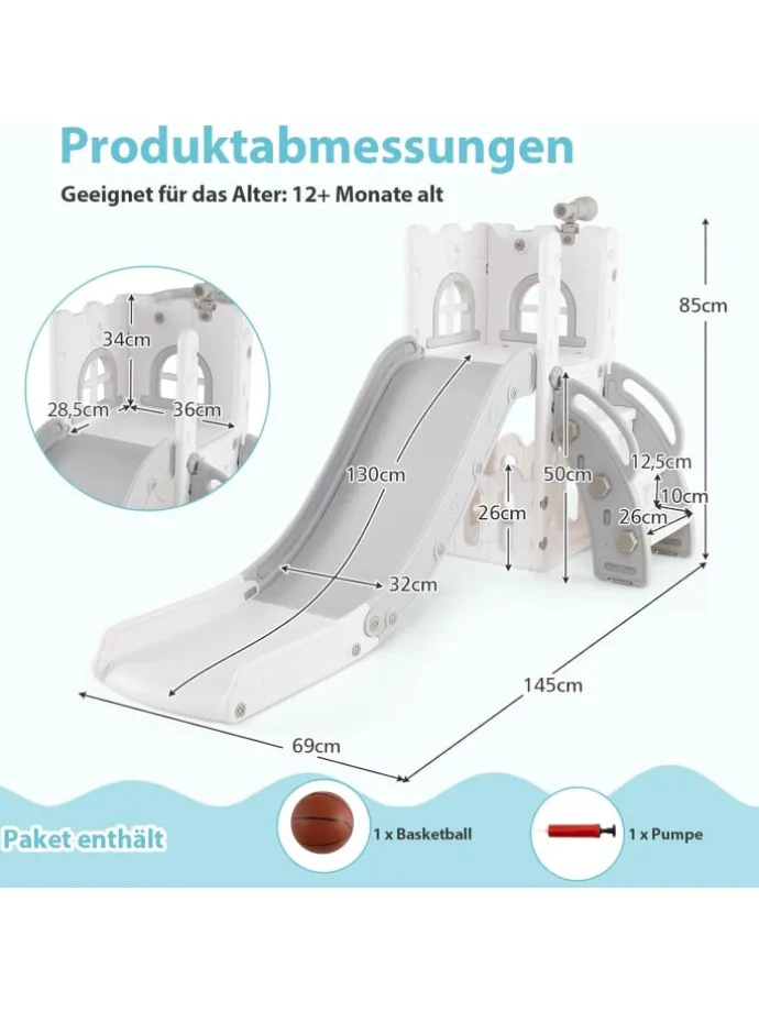 Kinder Rutsche in Grau