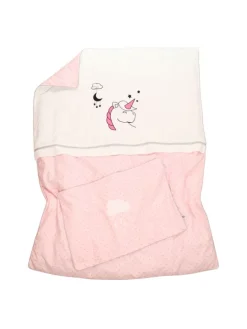 Kinderbettwäsche "EINHORN" in Pink - (L) 135 x (B) 100cm