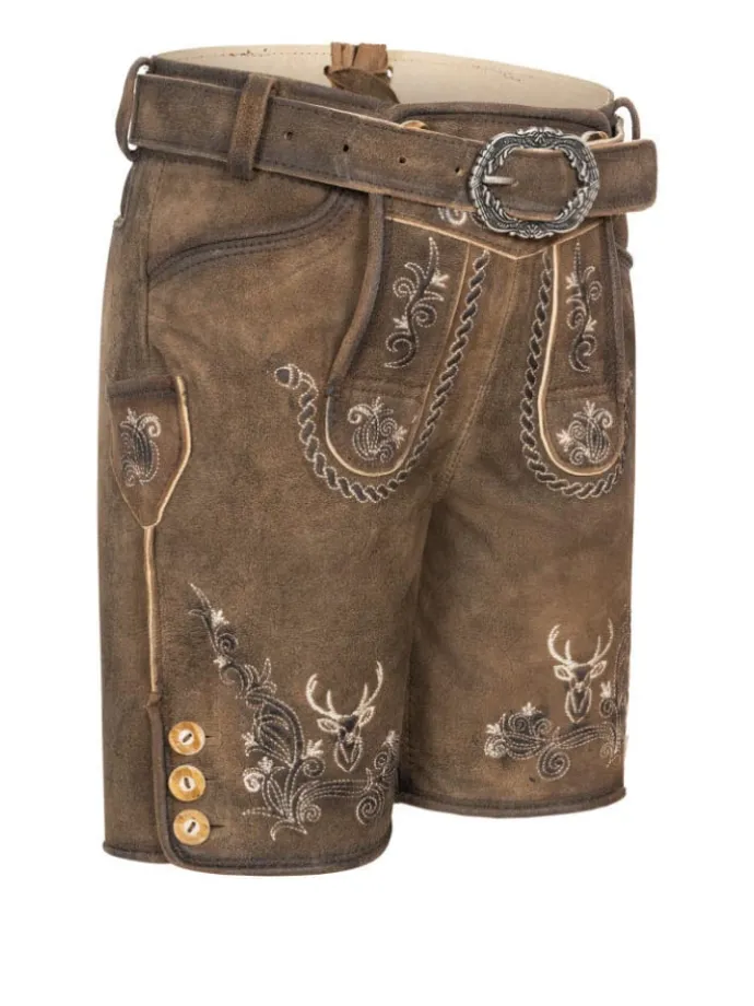 Kinderlederhose kurz Edgar in Braun