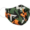 Kinder-Mund- und Nasen-Maske in Oliv/ Orange