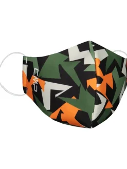 Kinder-Mund- und Nasen-Maske in Oliv/ Orange