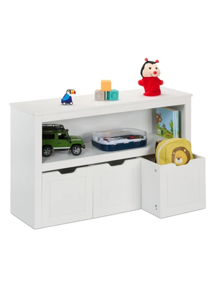 Kinderregal in Weiß - (B)102 x (H)60 x (T)30 cm