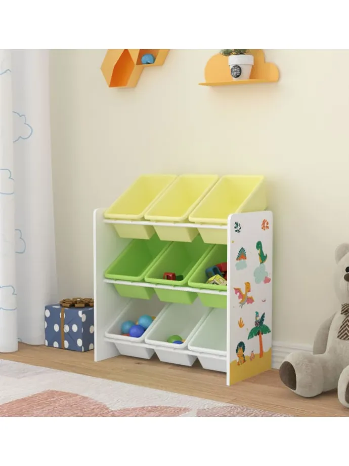 Kinderregal Muxía in Gelb Grün (H)60cm (B)62cm (T)26.5cm