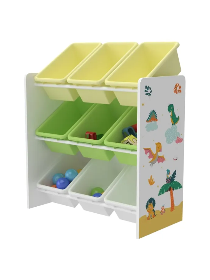 Kinderregal Muxía in Gelb Grün (H)60cm (B)62cm (T)26.5cm