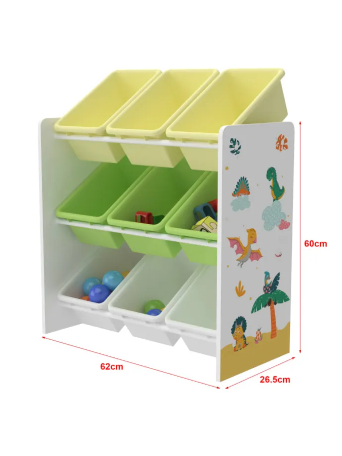 Kinderregal Muxía in Gelb Grün (H)60cm (B)62cm (T)26.5cm