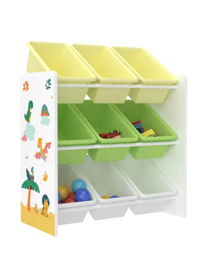 Kinderregal Muxía in Gelb Grün (H)60cm (B)62cm (T)26.5cm