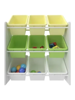 Kinderregal Muxía in Gelb Grün (H)60cm (B)62cm (T)26.5cm