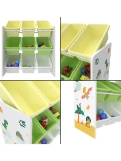 Kinderregal Muxía in Gelb Grün (H)60cm (B)62cm (T)26.5cm