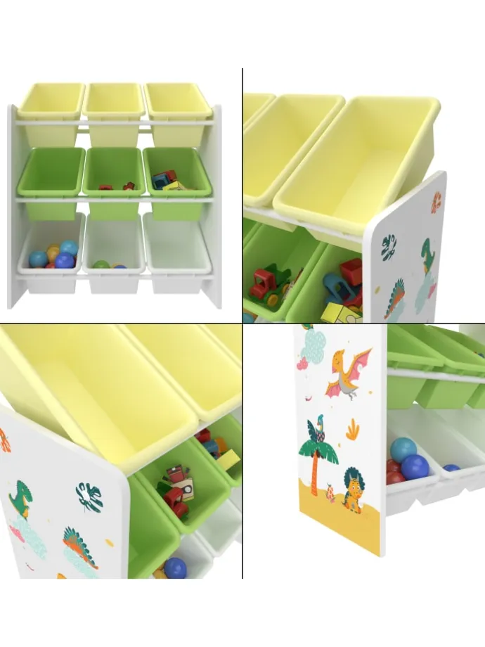 Kinderregal Muxía in Gelb Grün (H)60cm (B)62cm (T)26.5cm