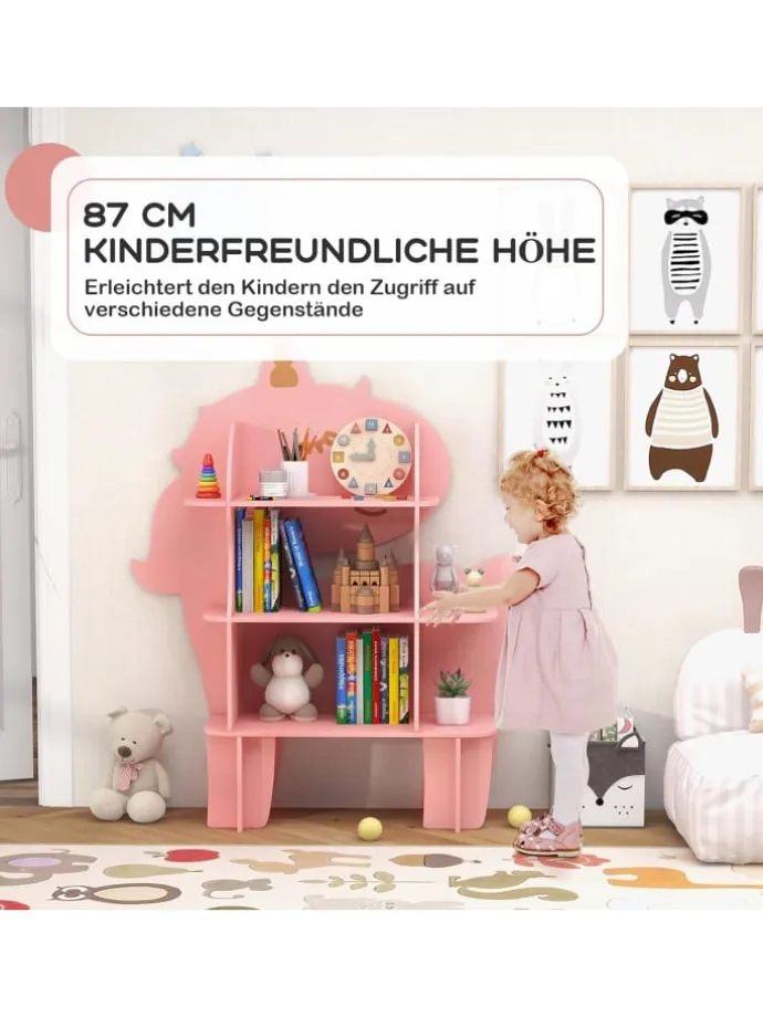 Kinderregal 3 Ebenen in Rosa