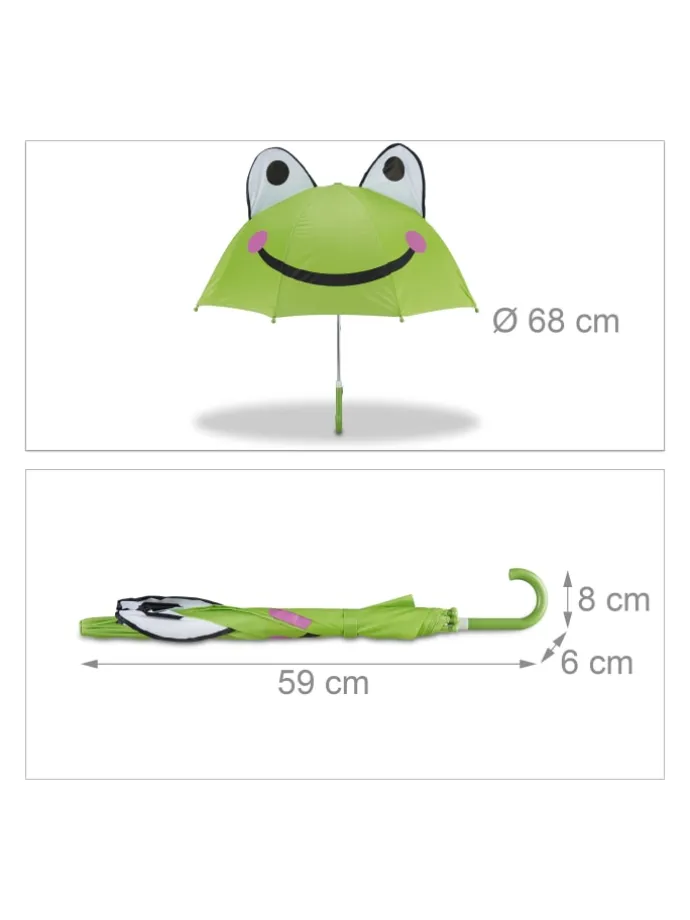 Kinderregenschirm Frosch in Grün