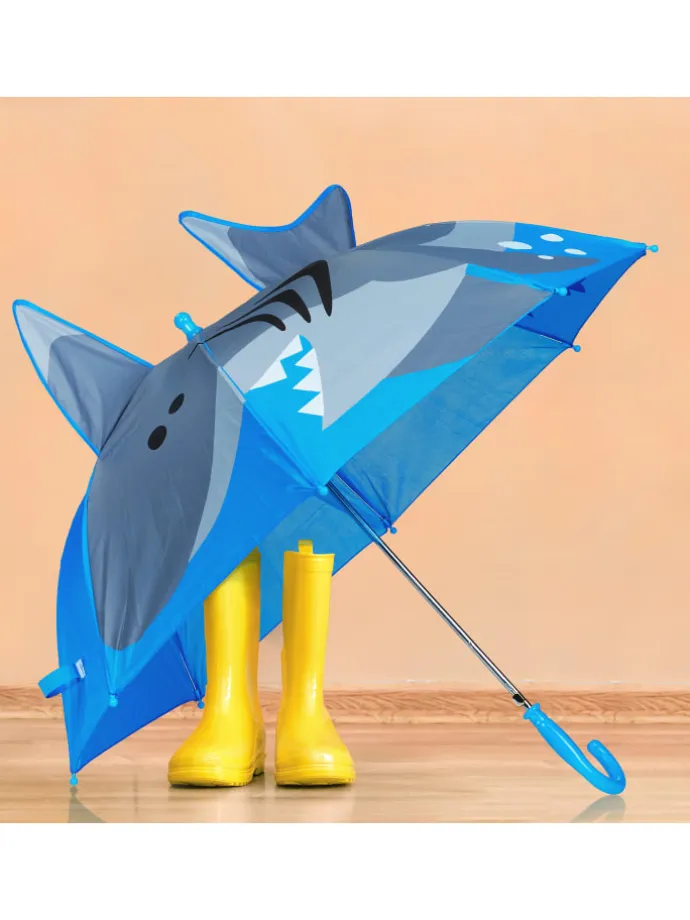 Kinder-Regenschirm "Hai" in Blau/ Grau