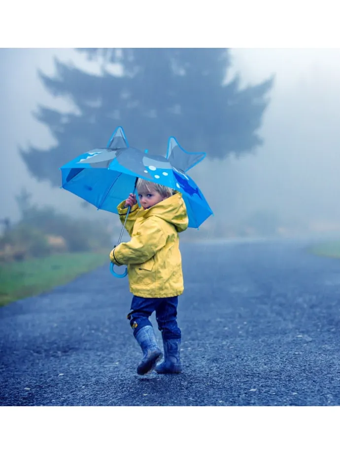 Kinder-Regenschirm "Hai" in Blau/ Grau
