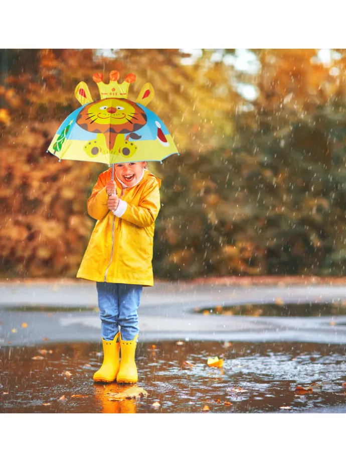 Kinderregenschirm Löwe in Blau