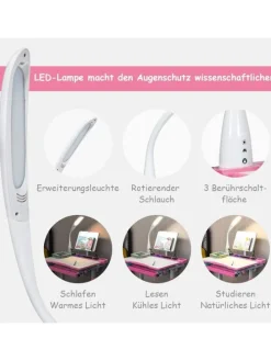 Kinderschreibtisch mit Lampe & Stuhl in Rosa