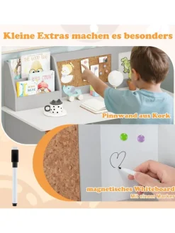 Kinderschreibtisch Set in Weiß