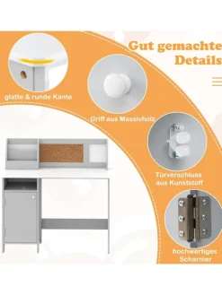 Kinderschreibtisch Set in Weiß