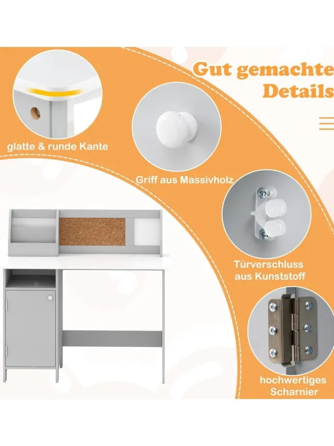 Kinderschreibtisch Set in Weiß