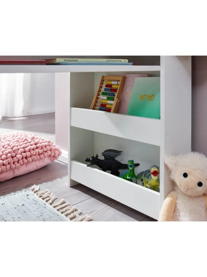 Kinderschreibtisch 90x50x110 cm Maltisch Kinderzimmer mit Regal,
