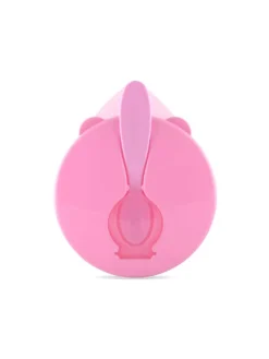 Kinderschüssel mit Löffel in rosa