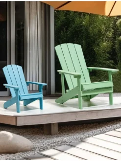 Kindersessel ADIRONDACK in Blau - (W) 40 x (H) 64 x (L) 50 cm