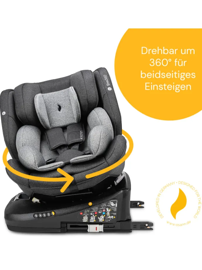 Kindersitz "Eno360 i-Size" in Dark Grey Melange - 40 bis 150 cm