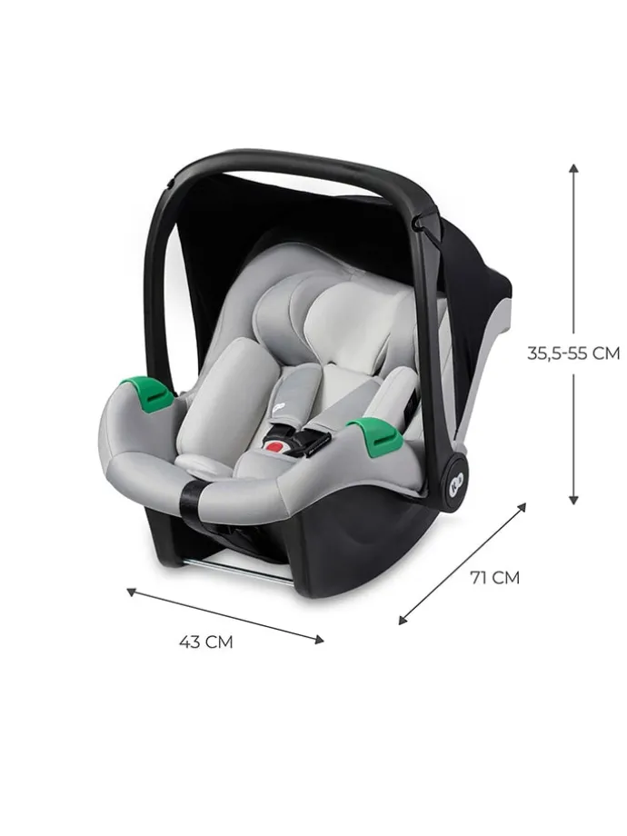 Kindersitz "Mink Pro i-Size" mit Basisstation in Grau - Gruppe 0+