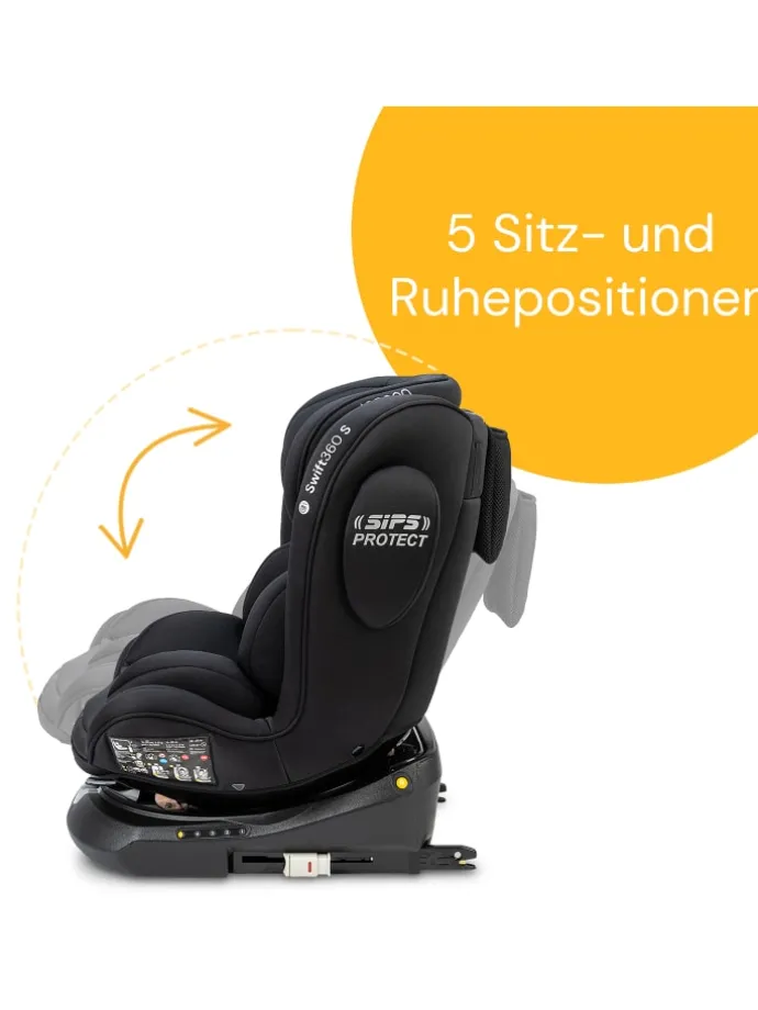 Kindersitz "Swift360 S" in All Blac - 76 bis 150 cm