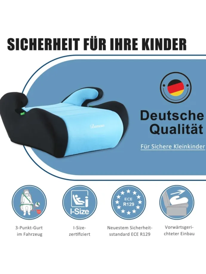 Kindersitzerhöhung ECE R129/03 – Sitzerhöhung für Kinder von 125–150 cm