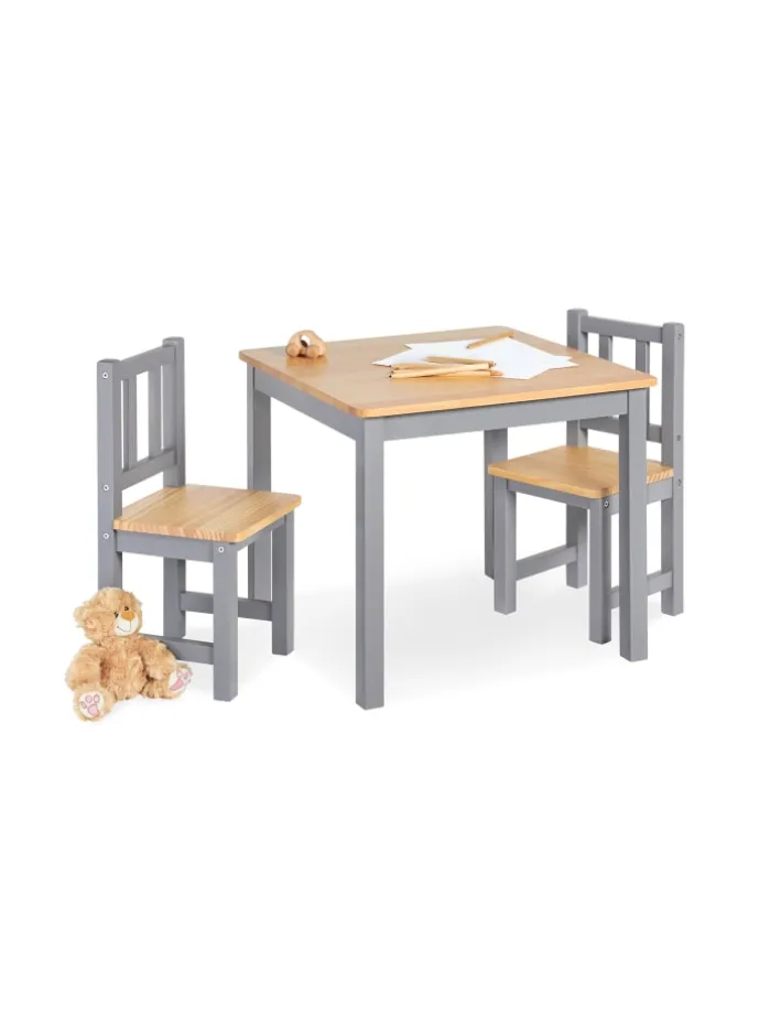 Kindersitzgruppe Fenna, grau/natur, 3-tlg.