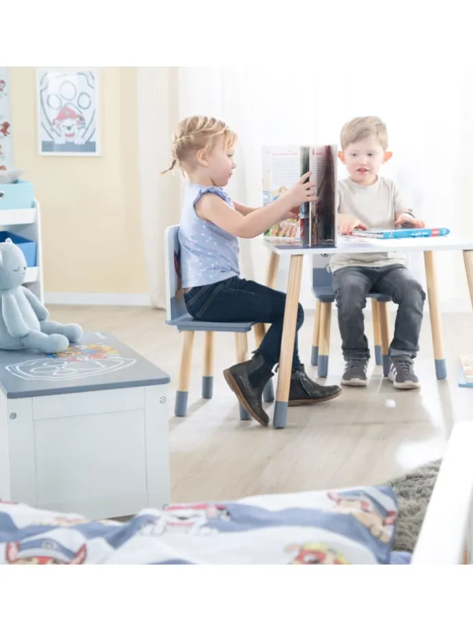Kindersitzgruppe Paw Patrol, 2 Stühle & Tisch, Holz weiß