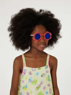 Kinder-Sonnenbrille in Pink/ Weiß