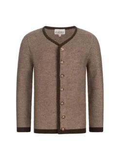 Kinderstrickjacke Langarm Ignaz Bua in Braun