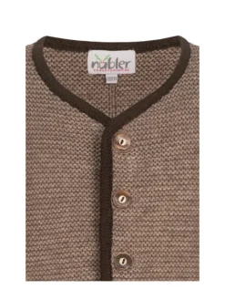 Kinderstrickjacke Langarm Ignaz Bua in Braun