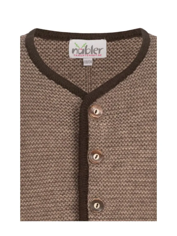 Kinderstrickjacke Langarm Ignaz Bua in Braun
