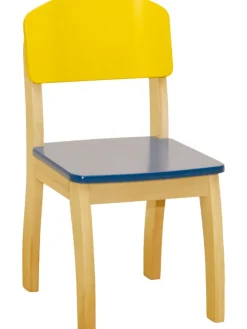 Kinderstuhl mit Lehne, Holz bunt lackiert