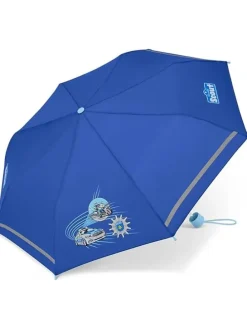 Kinder-Taschenschirm mit reflektierenden Streifen Regenschirm Blue Police