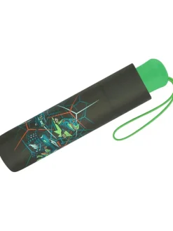 Kinder-Taschenschirm mit reflektierenden Streifen Regenschirm Dino Hunter