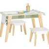 Kindertisch in Weiß und Grün - (B)80 x (H)50 x (T)44cm