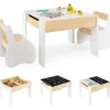 Kindertisch mit 2 Stühlen in Weiß