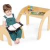 Kindertisch mit Stuhl in Hellbraun