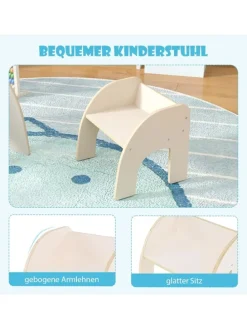 Kindertisch mit Stuhl in Weiß