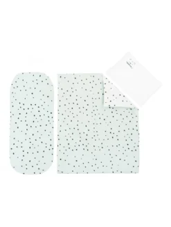 Kinderwagen Bettwäsche-Set Bär in grün