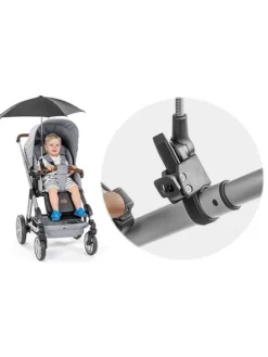 Kinderwagen-Sonnenschirm schwarz in Schwarz ab 6 Monate