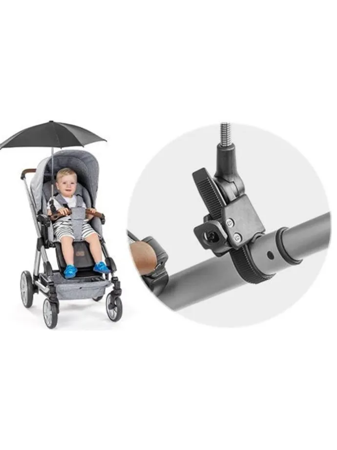 Kinderwagen-Sonnenschirm schwarz in Schwarz ab 6 Monate