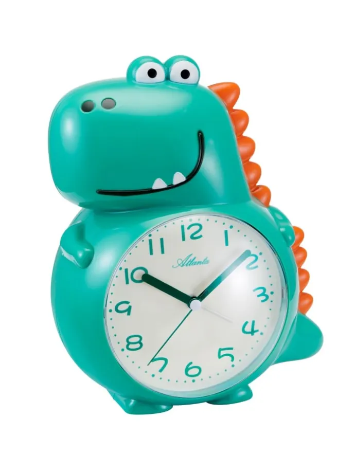 Kinderwecker mit Leisegang Dino Grün/Orange