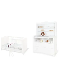 Kinderzimmer-Set Florentina extrabreit inkl. extrabreitem Regalaufsatz, 3-t…