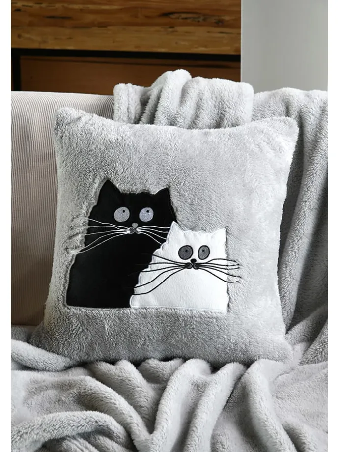 Kissen "Douillet" in Grau - (L)45 x (B)45 cm